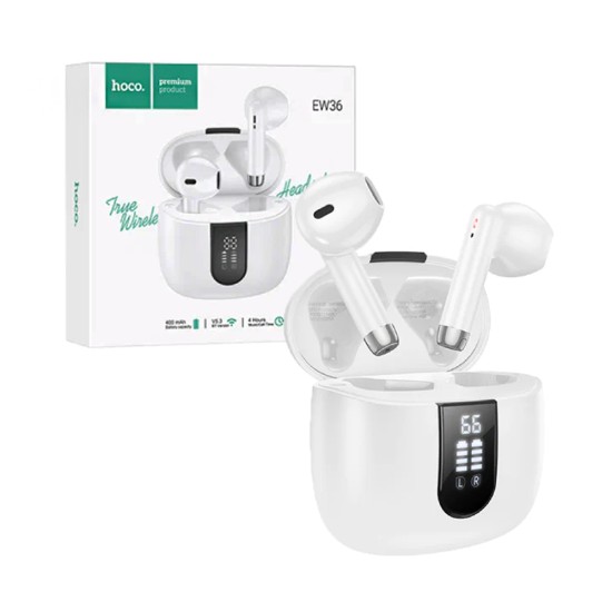 Hoco True Wireless Earbuds EW36 Delicate V5.3 White Hoco True Wireless Earbuds EW36 Delicate V5.3 White